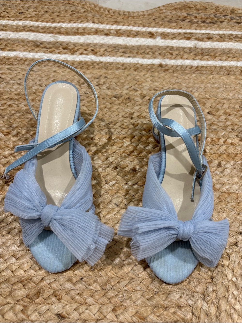 Light Blue Bow Heels